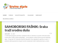 Frontpage screenshot for site: (http://www.sretnodijete.net)