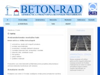 Frontpage screenshot for site: Beton-Rad građevni materijali Zagreb (http://www.betonrad.hr/)