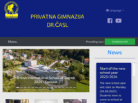Frontpage screenshot for site: Gimnazija Dr. Časl, Zagreb (http://www.privatna-gimnazija-casl.hr/)