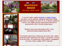 Frontpage screenshot for site: Apartmani Nada, Sućuraj, otok Hvar (http://free-st.htnet.hr/nada/index.htm)