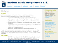 Frontpage screenshot for site: Institut za elektroprivredu i energetiku d.d., Zagreb (http://www.ie-zagreb.hr)