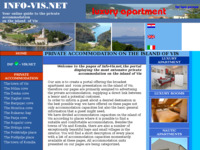 Frontpage screenshot for site: Portal sa najširom ponudom apartmana i soba na otoku Visu (http://www.info-vis.net/engleski/engleski.htm)