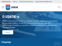 Frontpage screenshot for site: Ured za suzbijanje korupcije i organiziranog kriminaliteta (USKOK) (http://www.uskok.hr/)
