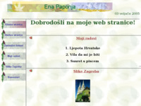 Frontpage screenshot for site: Ena Paponja (http://free-zg.htnet.hr/EnaPaponja)