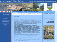 Frontpage screenshot for site: Apartmani Mardešić, otok Vis (http://www.komiza.info-vis.net/)