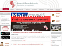 Frontpage screenshot for site: Studentski centar Dubrovnik (http://www.scdu.hr/)