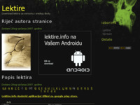 Frontpage screenshot for site: Lektire.info - Download Lektira (http://www.lektire.info/)