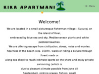Frontpage screenshot for site: Apartmani Kika, Sućuraj (http://www.kika-apartmani.hr/)