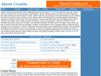 Frontpage screenshot for site: About Croatia (http://www.about-croatia.com/)