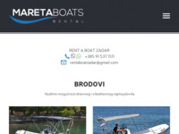 Frontpage screenshot for site: Rent A Boat Mareta, Bibinje Zadar (http://www.rentaboatzadar.com/)