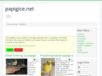Frontpage screenshot for site: O papigicama (http://www.papigice.net)