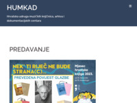 Frontpage screenshot for site: HUMKAD - Hrvatska udruga muzičkih knjižnica, arhiva i dokumentacijskih centara (http://www.humkad.hr/)