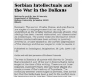 Slika naslovnice sjedišta: Srpski intelektualci i rat na Balkanu (http://www.croatianhistory.net/etf/prim.html)