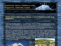 Frontpage screenshot for site: Apartmani Vesna - Kalebova Luka (http://kalebovaluka.webs.com)