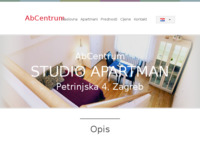 Frontpage screenshot for site: Apartmani Zagreb - AbCentrum (http://www.abcentrum.net/hr/studioapartman/)