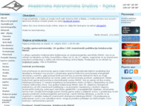 Frontpage screenshot for site: Akademsko astronomsko društvo (http://www.aad.hr/)