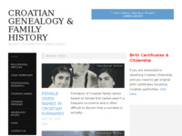 Frontpage screenshot for site: (http://www.croatian-genealogy.com)