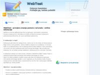 Slika naslovnice sjedišta: WebTest - provjera znanja pomoću računala - online edukacija (http://webtest.atspace.biz)