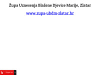 Frontpage screenshot for site: Župa Uznesenja Blažene Djevice Marije - Zlatar (http://zupazlatar.blog.hr/)