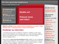 Frontpage screenshot for site: (http://www.sportske-kladionice.info)