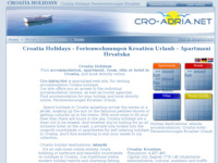 Frontpage screenshot for site: cro-adria.net  - odmor u Hrvatskoj, turističke destinacije i smještaj (http://cro-adria.net)