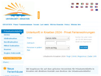 Frontpage screenshot for site: (http://www.unterkunftinkroatien.de/)