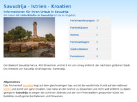 Frontpage screenshot for site: (http://www.kroatien-adrialin.de/ortsinfos/savudrija/)