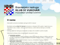 Frontpage screenshot for site: Braniteljska zadruga Klub 91 Vukovar - proizvodnja i prodaja suvenira (http://www.bz-klub91.hr)