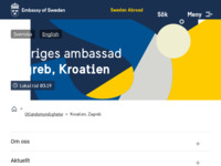 Frontpage screenshot for site: Veleposlanstvo Švedske (http://www.swedenabroad.com/zagreb)