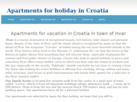 Frontpage screenshot for site: Apartmani za odmor u Hvaru (http://www.holiday-in-croatia.yolasite.com)