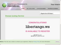 Frontpage screenshot for site: LiberTango (http://www.libertango.ws)
