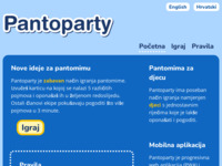 Frontpage screenshot for site: Pantoparty - Igra pantomime (http://www.pantoparty.com/hr/index.html)