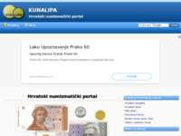 Frontpage screenshot for site: Kunalipa - Hrvatski numizmatički portal (http://www.kunalipa.com)