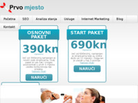Frontpage screenshot for site: SEO optimizacija i pozicioniranje za prvo mjesto na tražilicama (http://www.prvomjesto.com)