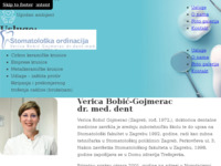 Frontpage screenshot for site: Stomatološka ordinacije Verica Bobić-Gojmerac, dr.dent.med. (http://www.stomatoloska-ordinacija-bobic-gojmerac.hr)