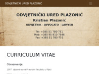 Frontpage screenshot for site: Odvjetnički ured Kristian Plazonić (http://www.odvjetnikplazonic.hr)