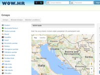 Frontpage screenshot for site: WoW Karta Hrvatske - Pomoć pri traženju lokacija (http://karte.wow.hr)