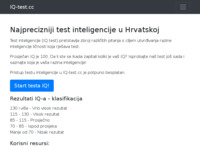 Frontpage screenshot for site: IQ test - Test inteligencije - Hrvatska (http://hr.iq-test.cc/)