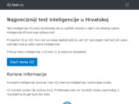 Frontpage screenshot for site: IQ test - Test inteligencije - Hrvatska (http://hr.iq-test.cc/)