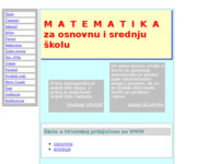Frontpage screenshot for site: Matematika za osnovne i srednje škole (http://www.croatianhistory.net/mat/matlink.html)
