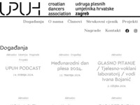 Frontpage screenshot for site: Udruga plesnih umjetnika Hrvatske (http://www.upuh.hr)