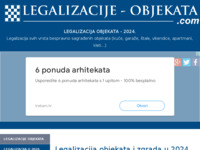 Frontpage screenshot for site: (http://legalizacije-objekata.com)
