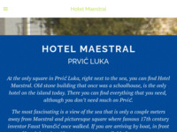 Frontpage screenshot for site: Hotel Maestral, Prvić Luka (http://www.hotelmaestral.com/)