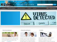 Frontpage screenshot for site: (http://www.servis-racunala-klik.hr)