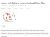 Frontpage screenshot for site: Stranica alumni kluba odjela za matematiku Rijeke (http://www.alumniklubmatri.hr)