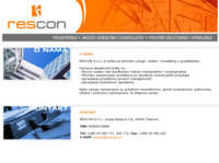 Slika naslovnice sjedišta: Rescon d.o.o. Čakovec (http://www.rescon.hr)