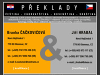 Frontpage screenshot for site: Prijevodi s češkog jezika na hrvatski i obratno (http://www.chorvatstina.com)