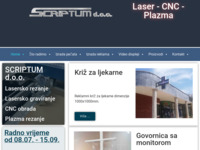 Frontpage screenshot for site: Lasersko rezanje, graviranje i markiranje (http://www.scriptum.hr)