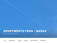 Frontpage screenshot for site: Apartmani Fran Baška (http://www.apartments-fran.com)