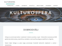 Frontpage screenshot for site: Kulturosfera - Udruga za promicanje kulture i umjetnosti i kulturnu suradnju u regiji (http://www.kulturosfera.hr)